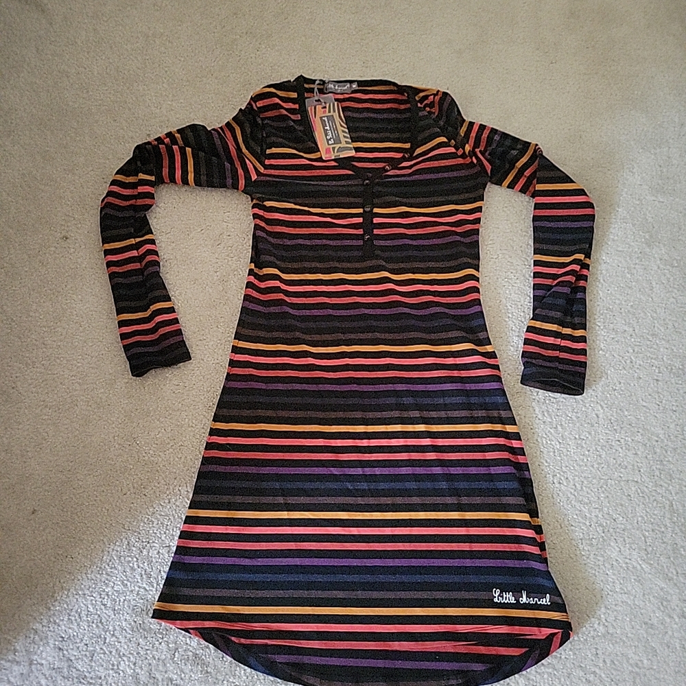 Little Marcel Multicolor Striped Sailor Dress Sz S M